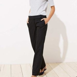 Ann Taylor Marisa Career Pants Black Pinstripe 14